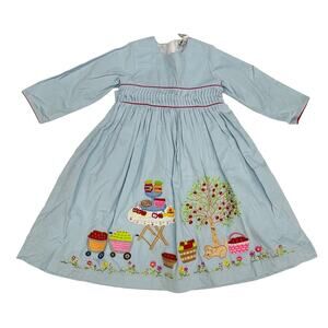 NWT Cotton Kids Size 5 Apple Orchard Embroidered Dress